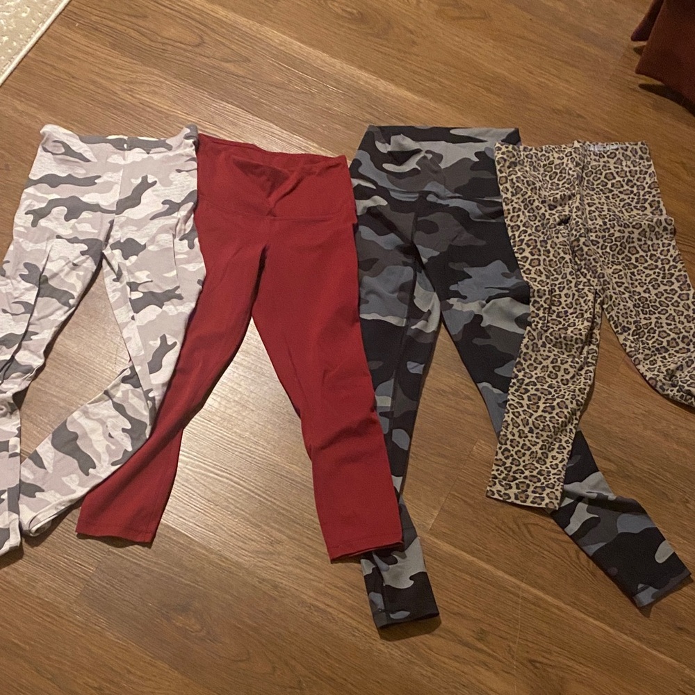 Stylish Camouflage and Leopard Print Leggings Set